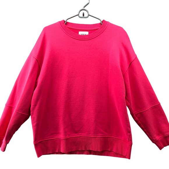 Zara Tops - Zara Oversized Sweatshirt Womens M Pink Crewneck Pullover Sport Sweatshirt